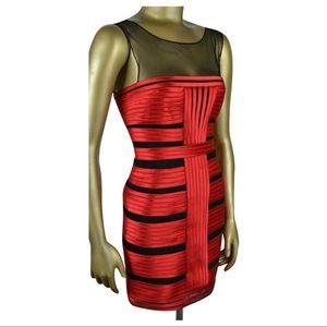 BCBG black and red bandage mini dress- petite, size 0